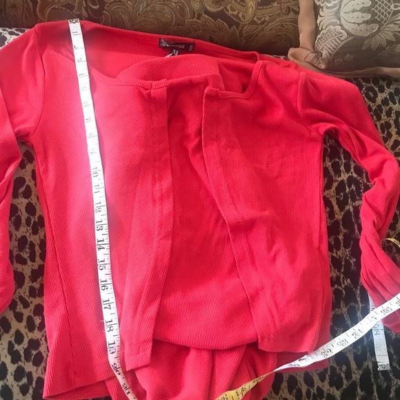 ❌ SOLD ❌ Missguided-NEW-Recycled Rib Red Cardigan & Midi Skirt Set Size 10 - Picture 5 of 15